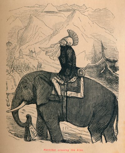 Hannibal překračující Alpy, 1852 od John Leech