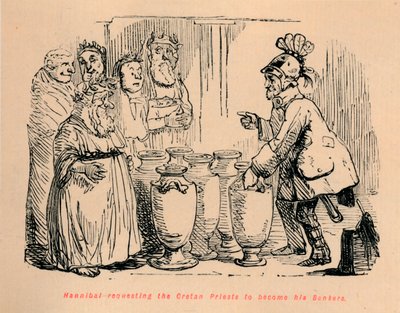 Hannibal žádá krétské kněze, aby se stali jeho bankéři, 1852 od John Leech