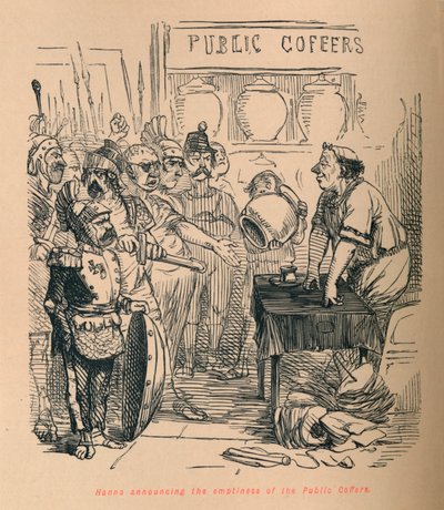 Hanno oznamující prázdnotu veřejné kasy, 1852 od John Leech