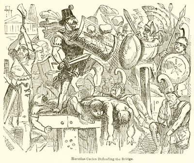 Horatius Cocles bránící most od John Leech