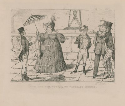 Jack a jeho matka na mostě Waterloo od John Leech