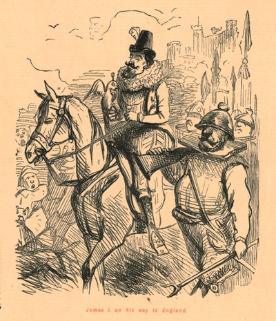 James I. na cestě do Anglie, 1897. od John Leech