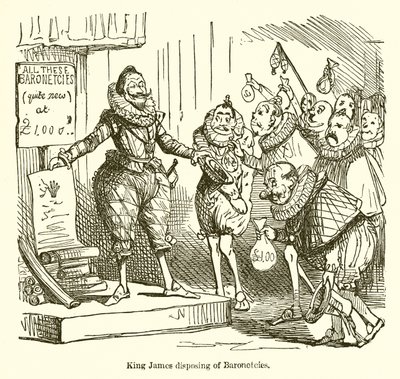 King James Disposing of Baronetcies od John Leech