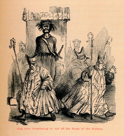 Král John hrozí, že usekne nosy biskupů, c1860, c1860 od John Leech