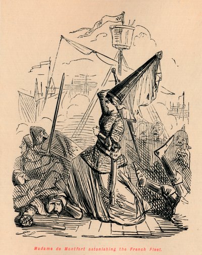 Madame de Montfort ohromující francouzskou flotilu, c1860, c1860 od John Leech