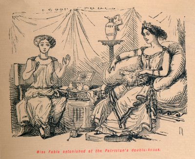 Slečna Fabia byla ohromena dvojitým poklepáním Patricijů, 1852 od John Leech