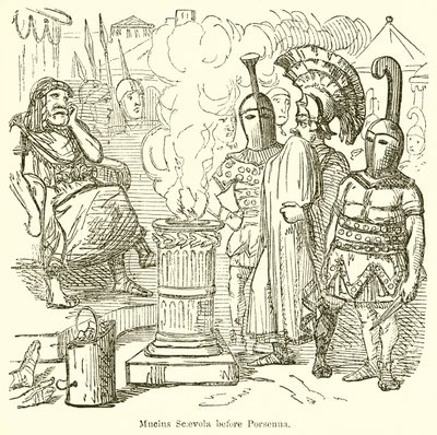 Mucius Scaevola před Porsennou od John Leech