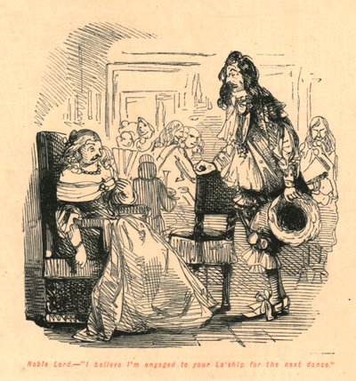 Vznešený pane. - Věřím, že jsem zasnoubený s vaší lodí La na příští tanec, 1897. od John Leech