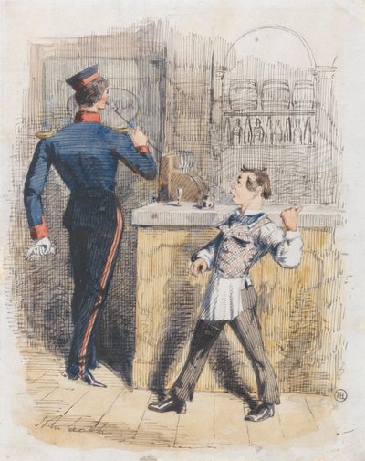 Pot Valiant: výjev v hostinci od John Leech