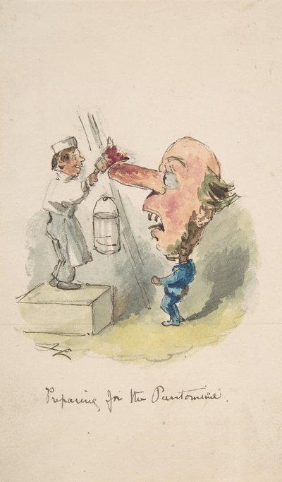 Příprava na pantomimu, 1836-64. od John Leech