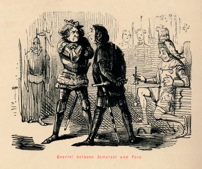 Hádka mezi Somersetem a Yorkem, od John Leech