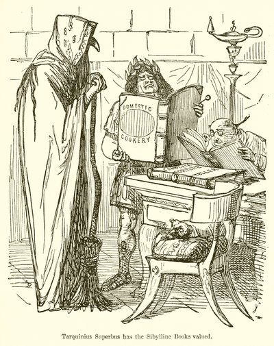 Tarquinius Superbus má Sibylline Books Valued od John Leech