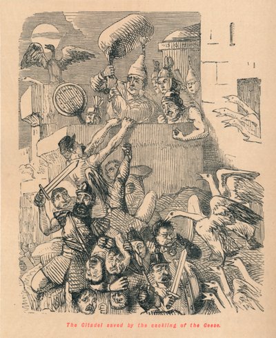 Citadela zachráněná kdákáním hus, 1852 od John Leech