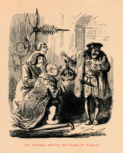 Občané nabízející korunu Richardovi, od John Leech