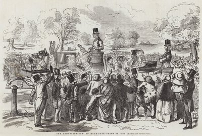 Demonstrace v Hyde-Parku od John Leech