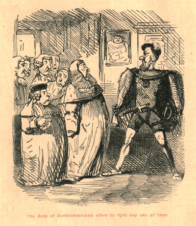 Vévoda z Northumberlandu nabízí bojovat s kterýmkoli z nich, 1897. od John Leech