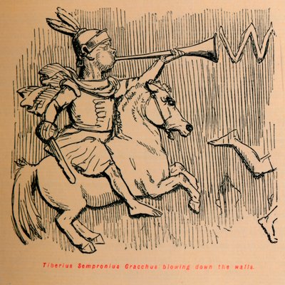 Tiberius Sempronius Gracchus shodil hradby, 1852 od John Leech