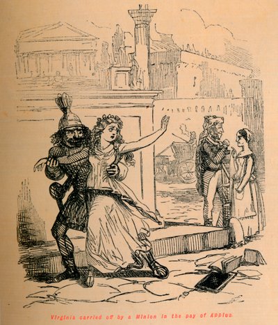 Virginie unesena Minionem v platu Appia, 1852 od John Leech
