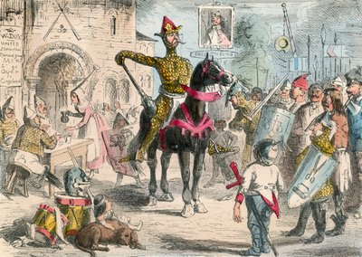 William kontroluje dobrovolníky před invazí do Anglie od John Leech