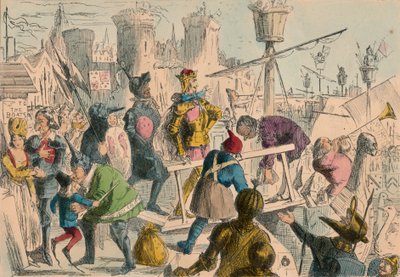 Nalodění krále Jindřicha Pátého v Southamptonu. 1415, 1850 našeho letopočtu od John Leech and Gilbert Abbott A Beckett