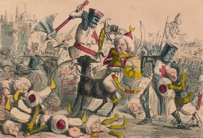 Úžasný boj mezi Richardem Coeur de Lion a Saladinem, 1850 od John Leech and Gilbert Abbott A Beckett
