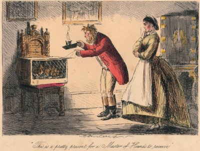 Toto je pěkný dárek pro Master of Hounds, 1865. Umělci: John Leech, Hablot Knight Browne. od John Leech and Hablot Knight Browne