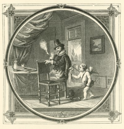 Kouř je jídlo milenců (rytina) od John Leighton