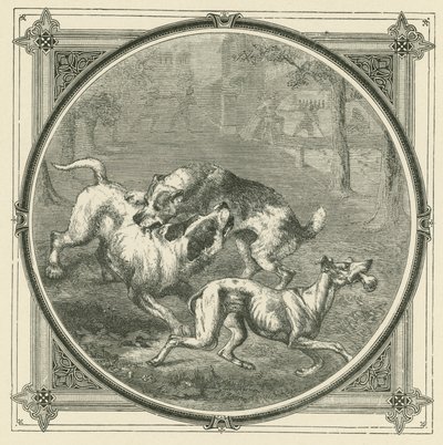 Psi a kosti (rytina) od John Leighton