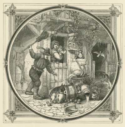Co dělá prasnice, za to musí prasátka zaplatit (rytina) od John Leighton