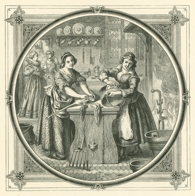 Když nedbalí sluhové uklízejí, vyleští dna hrnců (rytí) od John Leighton