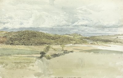 Krajina v severním Walesu, 1813 (wc nad grafitem na papíře) od John Linnell