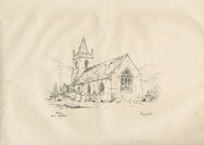Acton Trussell Church: litografie perem a inkoustem, nd [19. století] od John Louis Petit