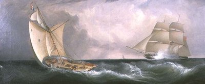 Francouzský kutr míjející britskou fregatu od John Lynn