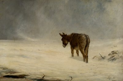 Osel ve sněhu od John MacWhirter