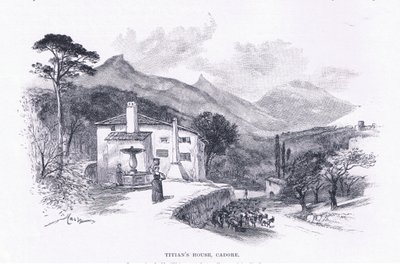 Tizianův dům, Cadore, z The Magazine of Art 1893, Cassell and Company od John MacWhirter