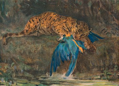 Jaguár a papoušek, konec 19. století od John Macallan Swan