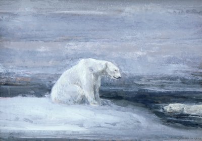 „Polární medvědi sledují tuleně v ledové díře“, c1867-1910 od John Macallan Swan