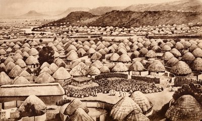 Mochudi, Bechuanaland (litografie) od John Macfarlane