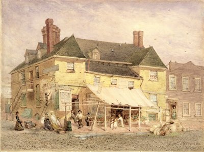 William Penns Mansion, South Second Street, Philadelphia, 1864 (kvaš na papíře připevněný na dřevotřískové desce) od John Mackie Falconer