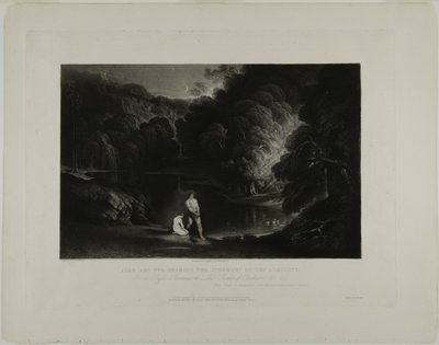 Adam a Eva slyšící soud nad Všemohoucím, z ilustrací Bible od John Martin