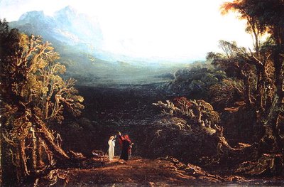 Edwin a Angelina aneb Poustevník (olej na plátně) od John Martin