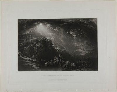 Joshua přikazující slunci stát v klidu, z ilustrací Bible od John Martin