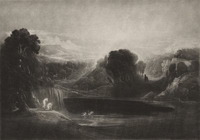 Ráj – Adam a Eva – ranní hymna, kolem roku 1827 (mezzotinta) od John Martin