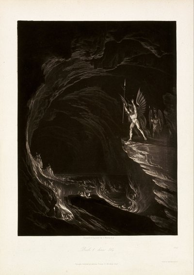 Satan vzbuzuje padlé anděly, kniha 1, řádek 314, z knihy Johna Miltona, Ztracený ráj. od John Martin