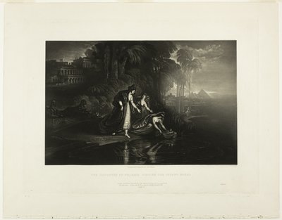 Faroanova dcera nalézající nemluvně Mojžíše, z ilustrací Bible od John Martin