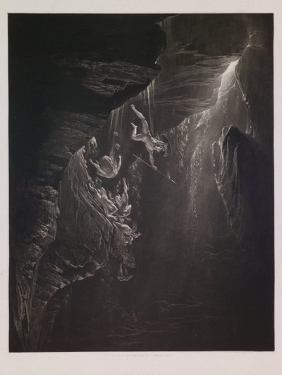 Pád rebelských andělů, ilustrace pro „Ztracený ráj“ od Johna Miltona, kniha 1, řádek 44 od John Martin
