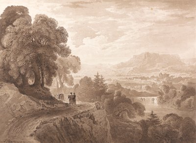 Cestující na silnici nad řekou od John Martin
