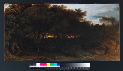 Twilight in the Woodlands, 1850 (olej na papíře položený na plátně) od John Martin