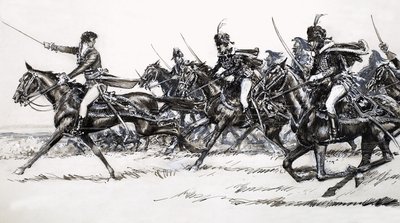 Útok jezdectva od John Millar Watt