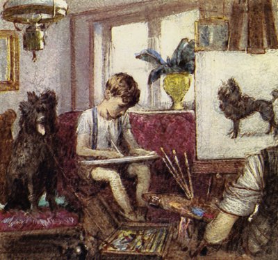 Howard Carter vyrostl v Londýně jako syn výtvarníka (barevná litografie). od John Millar Watt